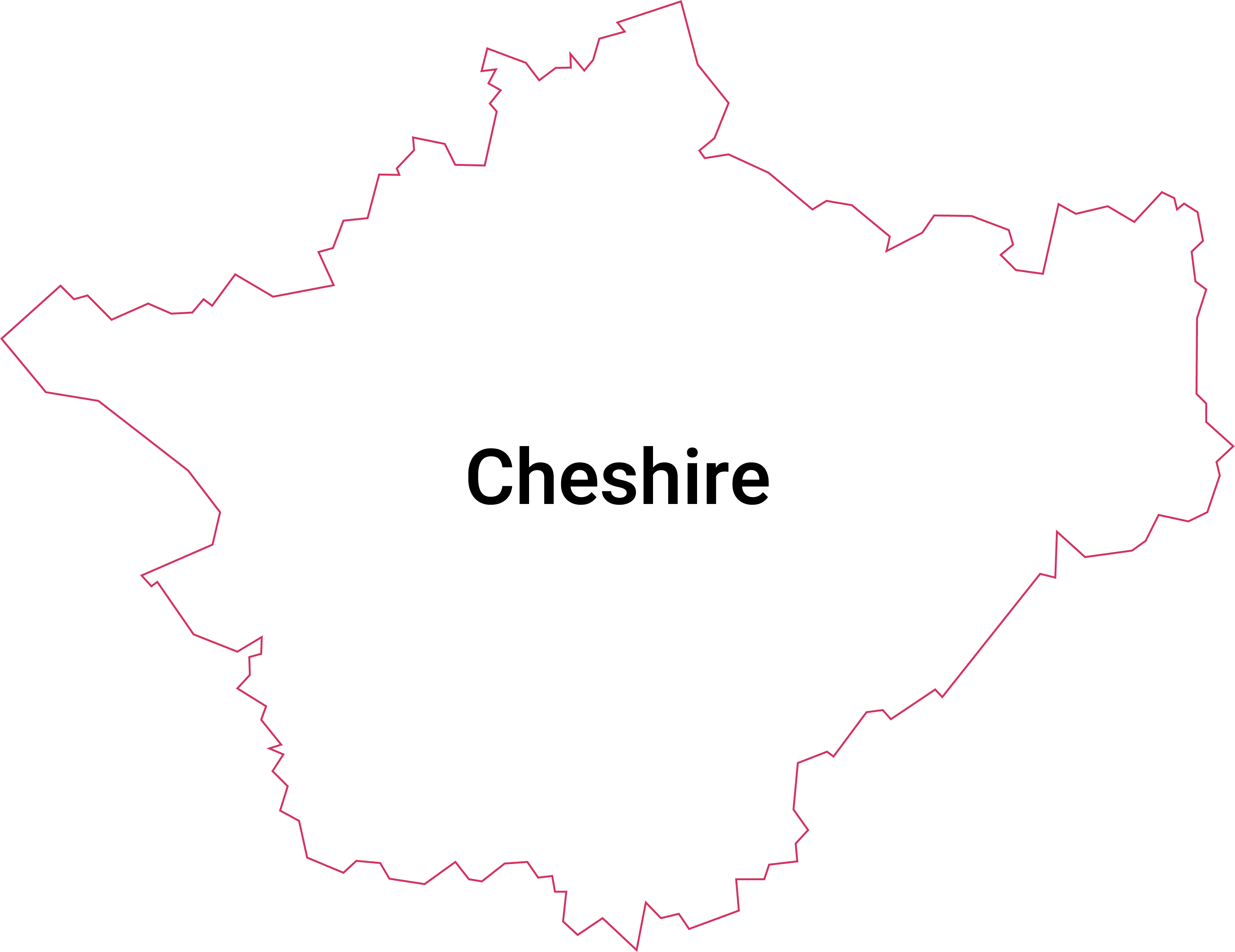 Map showing Axon IT's Cheshire IT support coverage from Chester to Crewe and Macclesfield