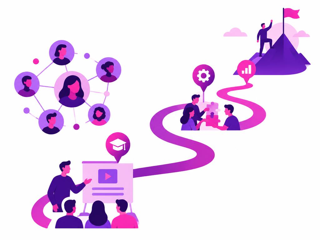 Illustration of a training and adoption roadmap with champion networks