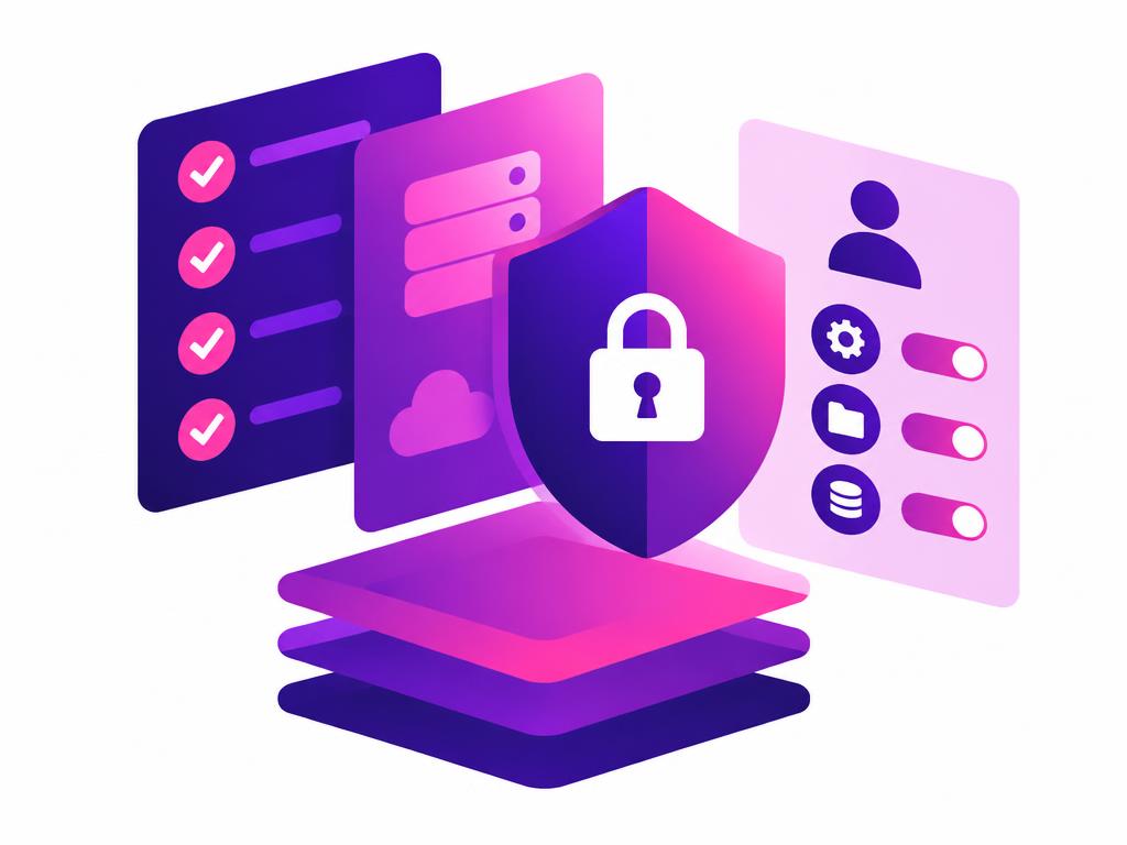 Illustration of security, permissions and readiness checks before AI rollout